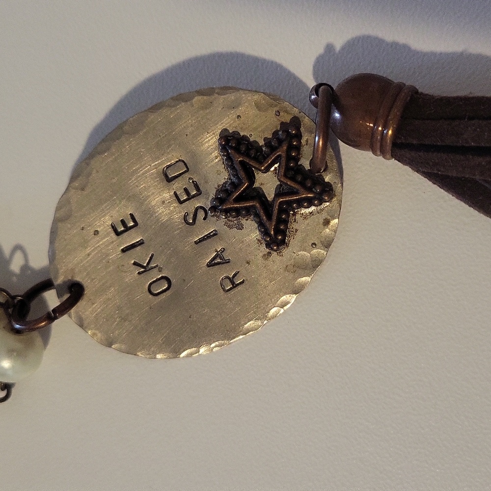 Okie Raised Necklace with Gold Pendant - Picture 2 of 2